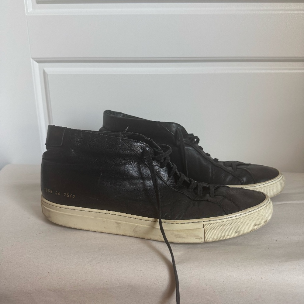 Common Projects Achilles Low Leather Sneakers – Men’s Size 12 – Black